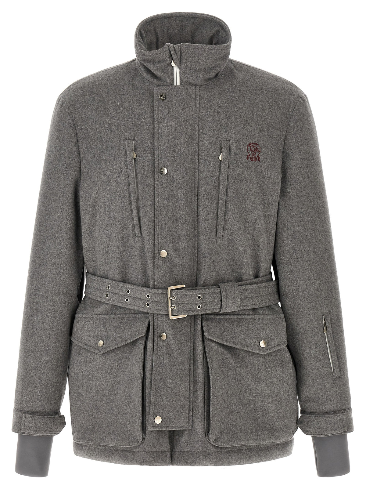 Brunello Cucinelli Gray Wool Full-Length Jacket - Timeless Luxury