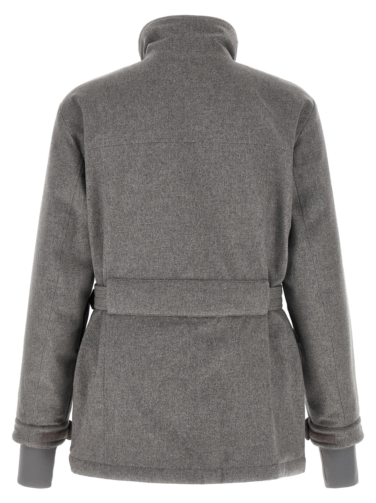 Brunello Cucinelli Gray Wool Full-Length Jacket - Luxury Redefined