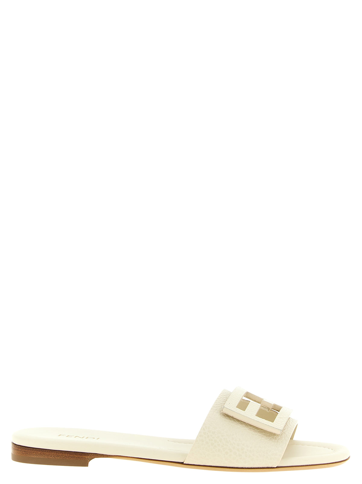 Fendi White Calfskin Slides - Exquisite Luxury Footwear