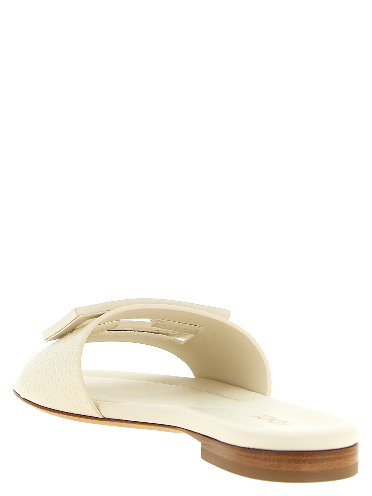 Fendi White Calfskin Slides - Exquisite Luxury Footwear