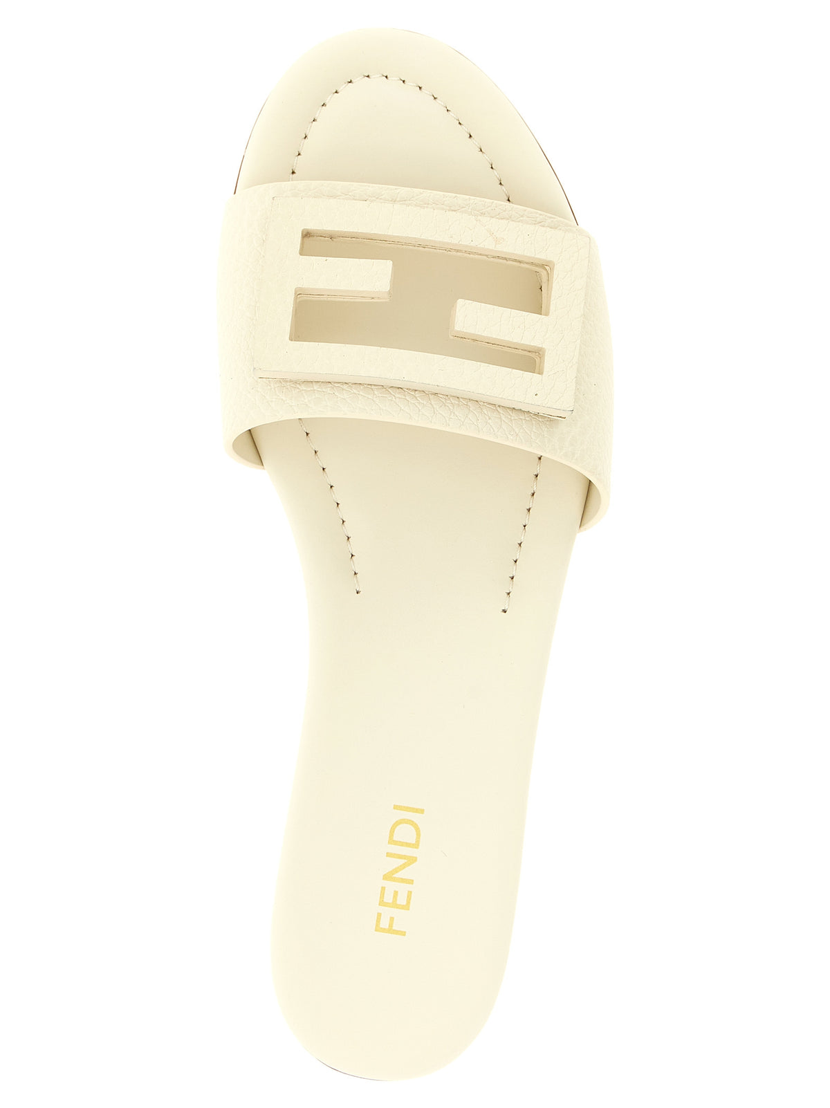 Fendi White Calfskin Slides - Exquisite Luxury Footwear