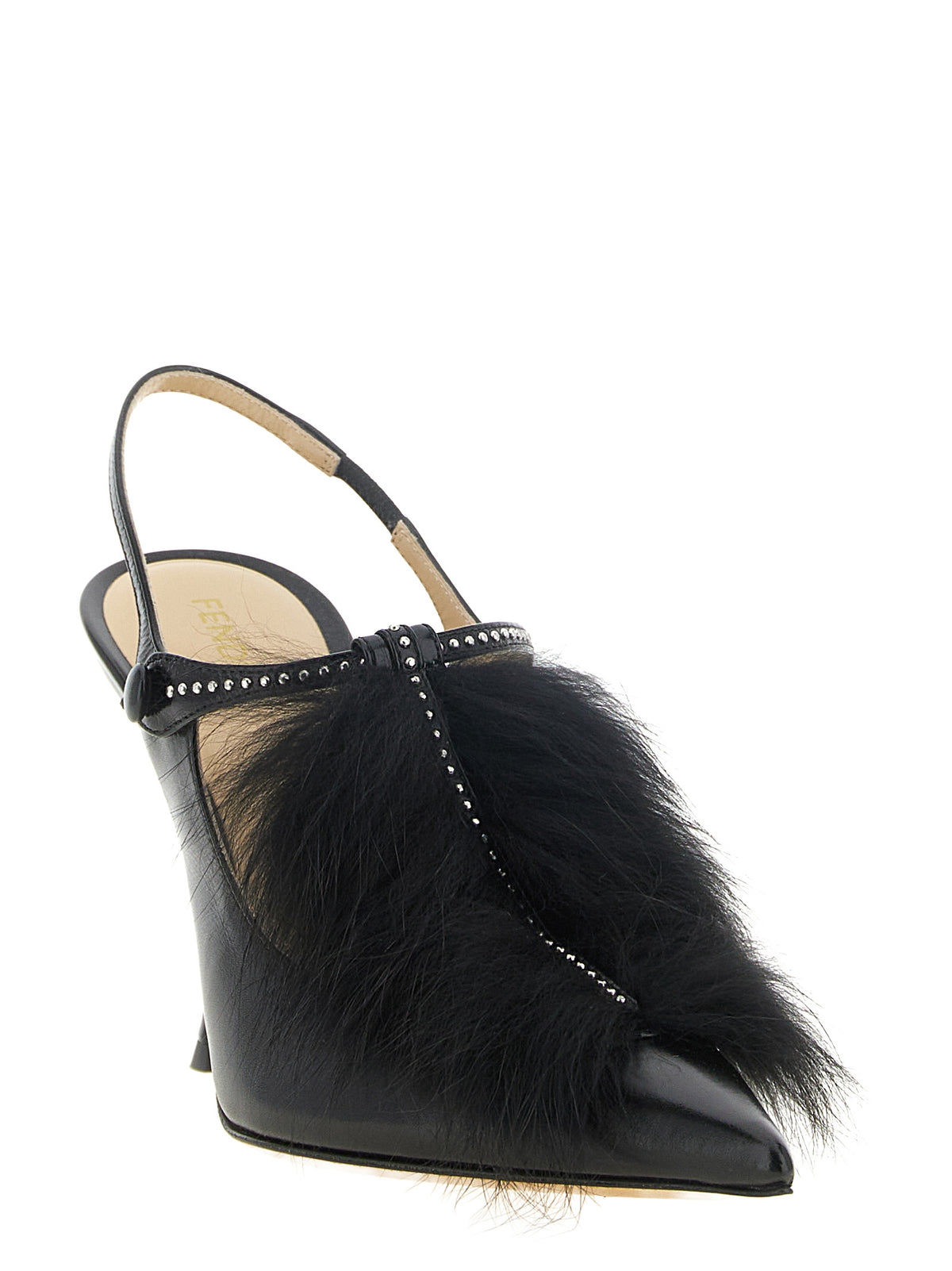 Fendi High Heel Pumps in Luxurious Black Calfskin Leather