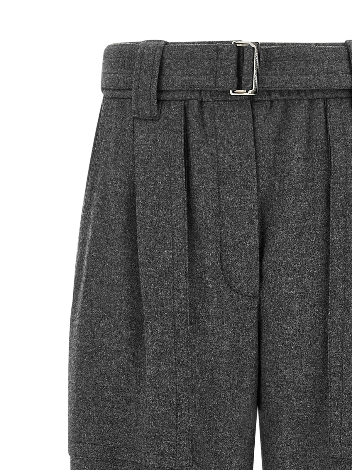 Brunello Cucinelli Gray Virgin Wool Cargo Pants - Timeless Elegance