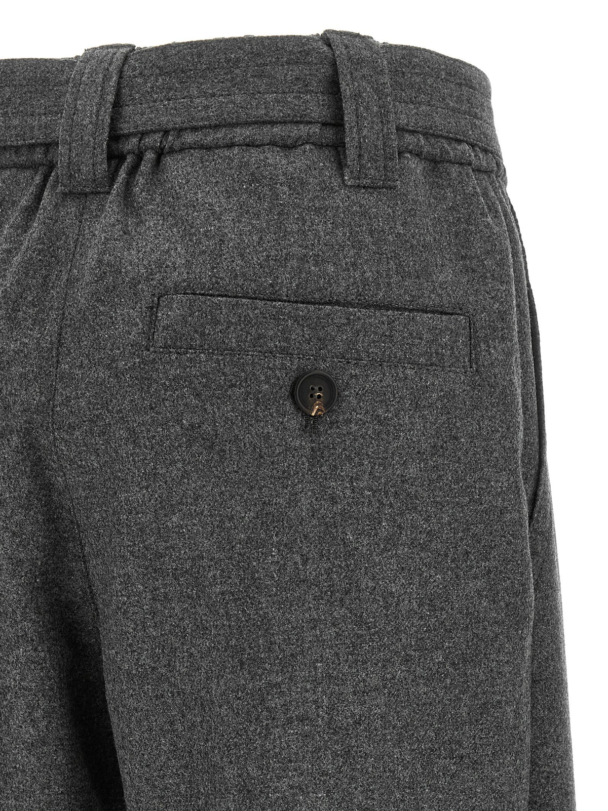 Brunello Cucinelli Gray Virgin Wool Cargo Pants - Timeless Elegance
