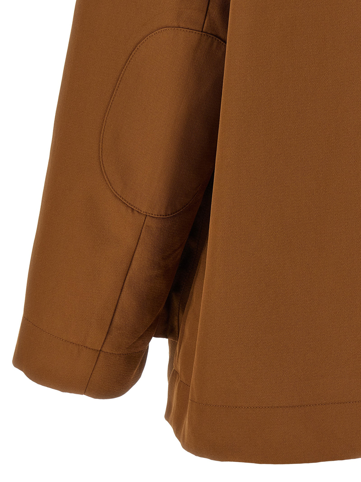 Ganni Brown Recycled Polyester Full-Length Jacket - Luxury Redefined