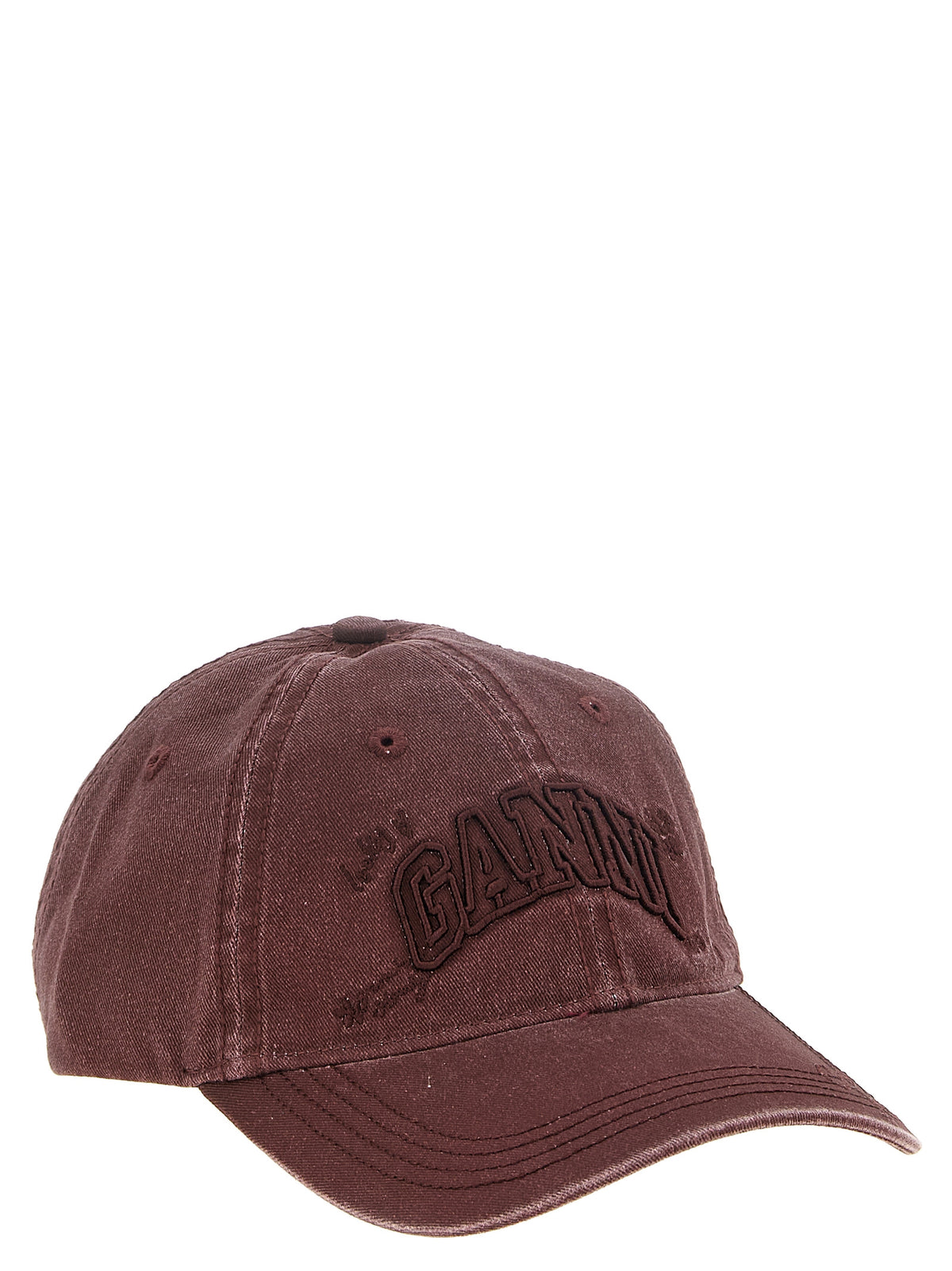 Ganni Bordeaux Organic Cotton Cap - Sustainable Luxury Accessory