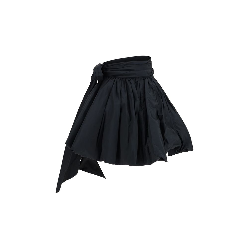 Blumarine Black Polyester Midi Skirt – Timeless Haute Couture Elegance