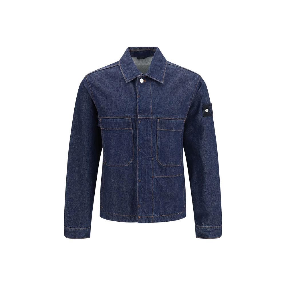 Stone Island Blue Cotton Denim Jacket - Luxury Fashion Essential