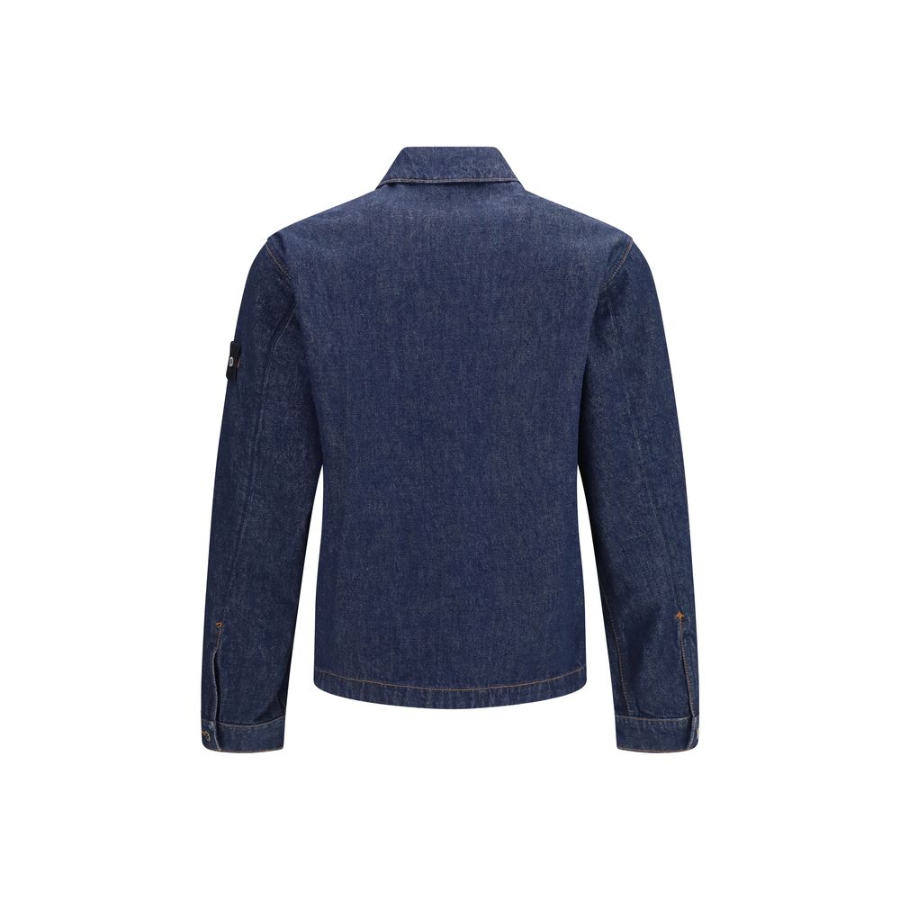 Stone Island Blue Cotton Denim Jacket - Timeless Luxury Essential