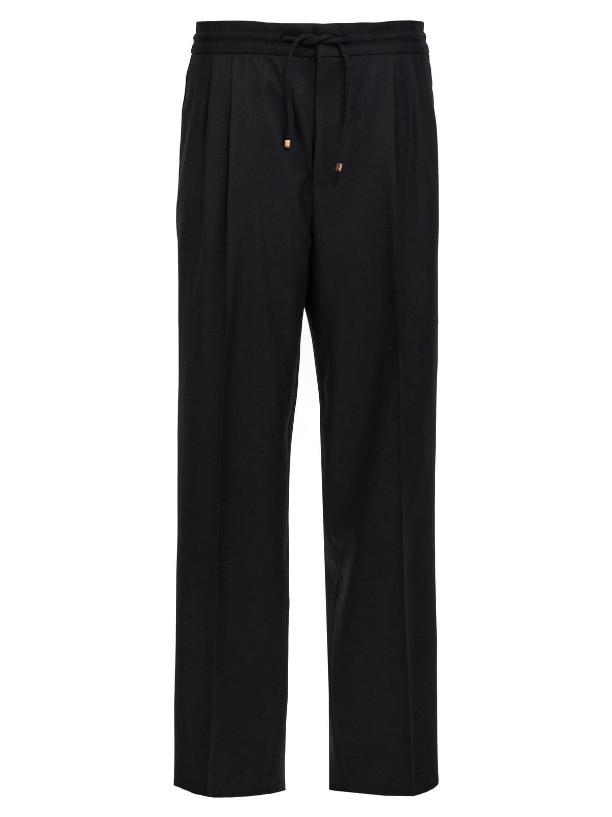 Elevate your wardrobe with Brunello Cucinelli's Black Wool Casual Pants, crafted from luxurious 100% wool for timeless sophistication and effortless elegance.