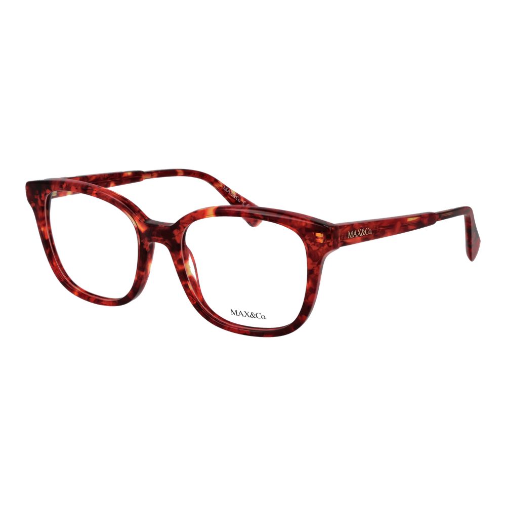 Elevate your style with Max & Co Red Plastic Glasses, where exquisite craftsmanship meets timeless elegance, embodying sophistication for the discerning individual.