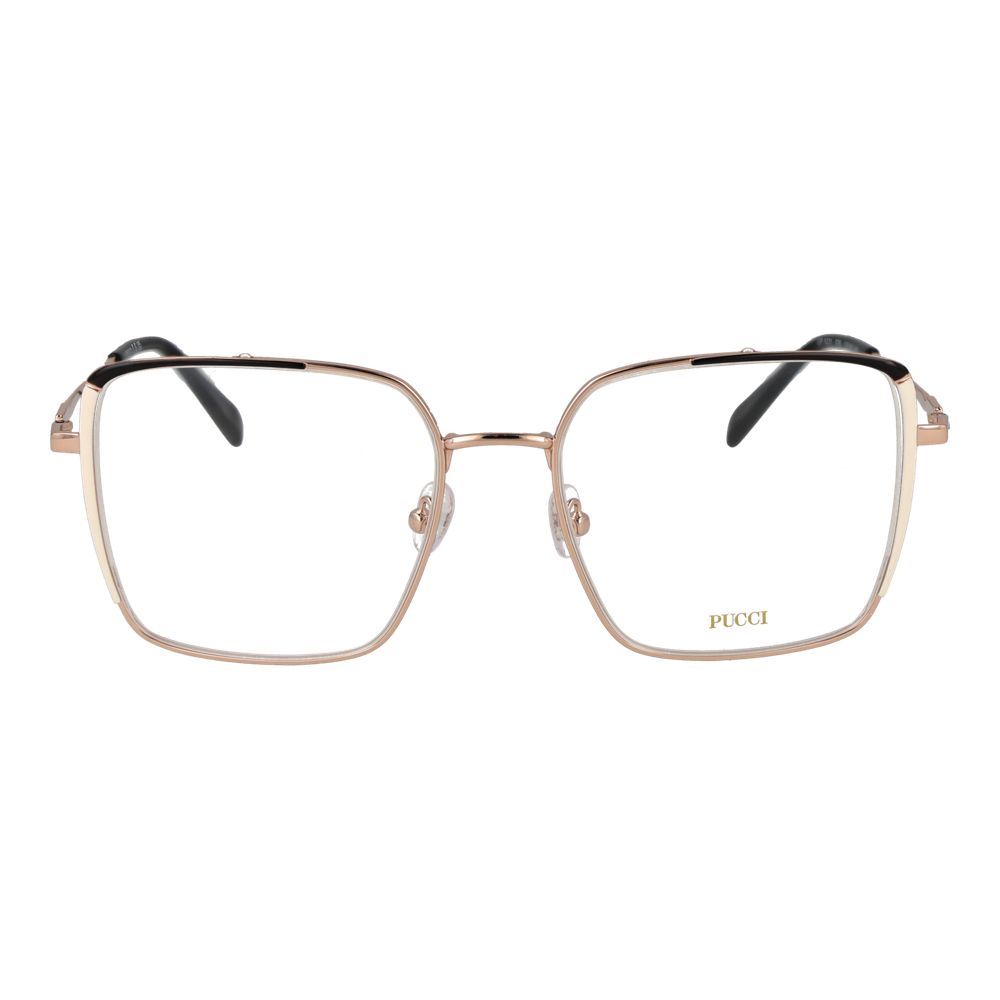 Experience the allure of Emilio Pucci's Rose Gold Metal Glasses, where luxurious craftsmanship meets timeless elegance, perfect for those who embody sophistication.