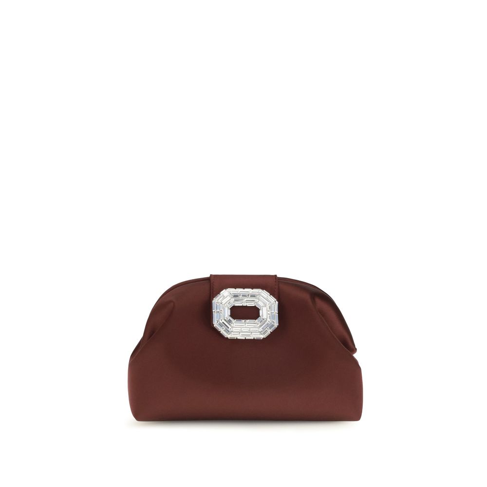 Indulge in the Amina Muaddi Bordeaux Satin Shoulder Bag, a masterpiece of silk satin and exquisite craftsmanship, elevating your elegance for any occasion.
