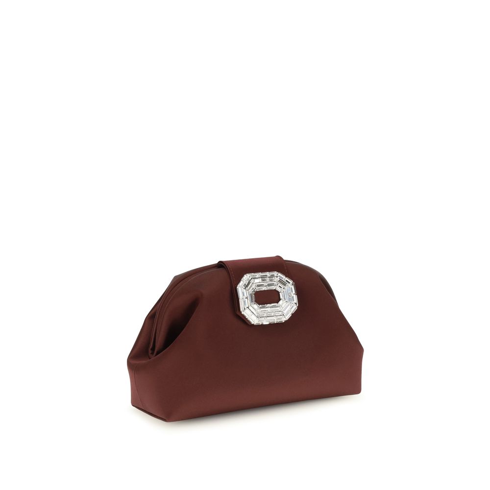 Indulge in the Amina Muaddi Bordeaux Satin Shoulder Bag, a luxurious silk satin masterpiece that embodies timeless elegance and exquisite craftsmanship for the discerning individual.