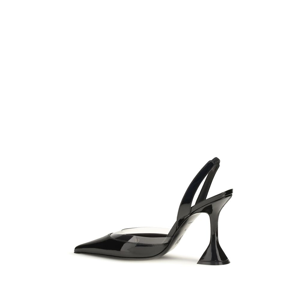 Step into unparalleled elegance with Amina Muaddi's Black Calf Leather Bos Taurus High Heel Pumps, a timeless blend of Italian craftsmanship and luxurious allure.