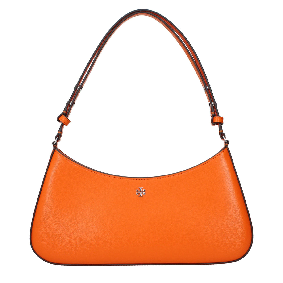 Elevate your style with the Tory Burch Orange Leather Shoulder Bag, a symbol of exquisite craftsmanship and timeless elegance, perfect for the discerning individual.