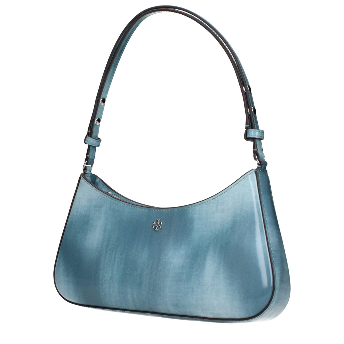 Indulge in the Tory Burch Blue Leather Shoulder Bag, a symbol of refined elegance and artistry, perfect for those who embrace luxury and sophistication.