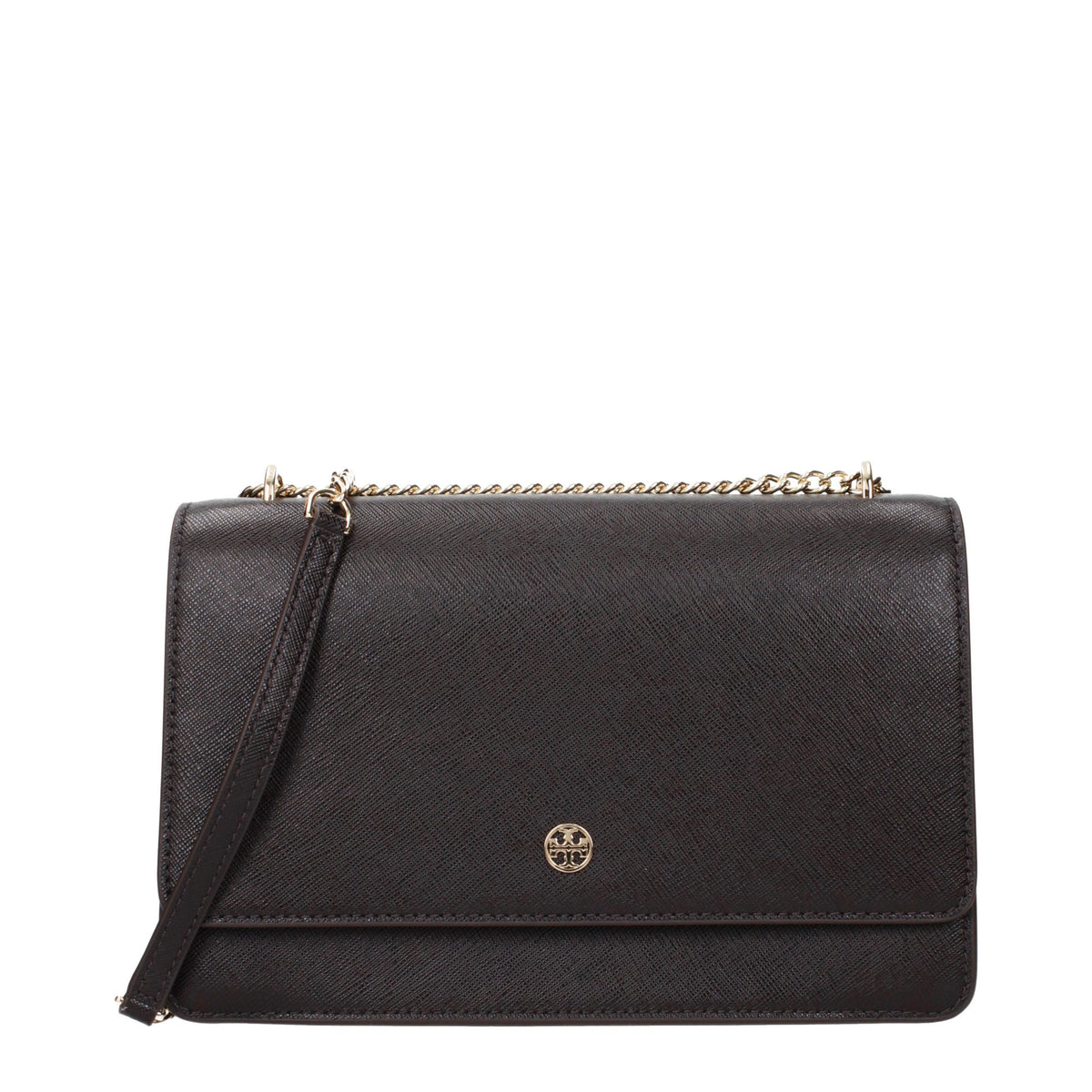 Indulge in the Tory Burch Brown Leather Crossbody Bag, a symbol of exquisite craftsmanship and timeless elegance, perfect for the discerning individual.
