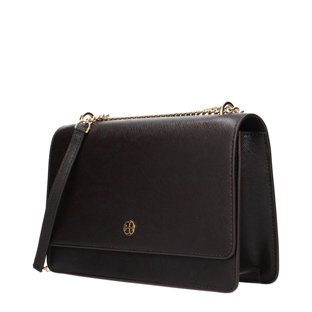 Indulge in the exquisite Tory Burch Brown Leather Crossbody Bag, a symbol of refined elegance and timeless style, perfect for the discerning individual.
