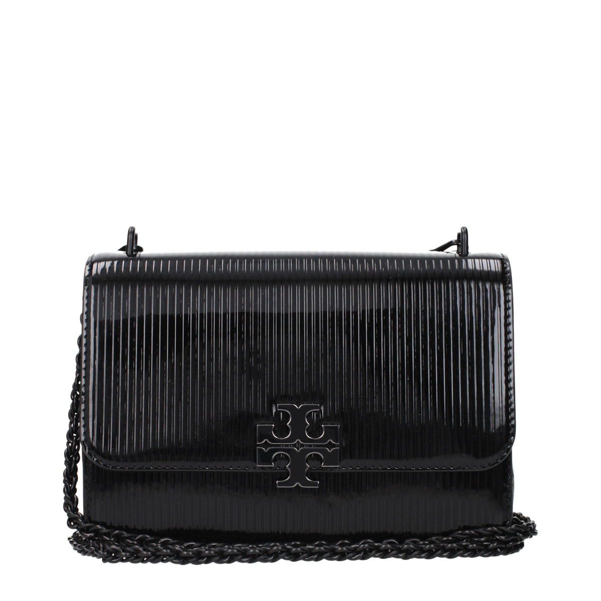 Indulge in the Tory Burch Black Leather Crossbody Bag, a symbol of sophistication and artistry, perfect for those who appreciate timeless elegance and exquisite craftsmanship.