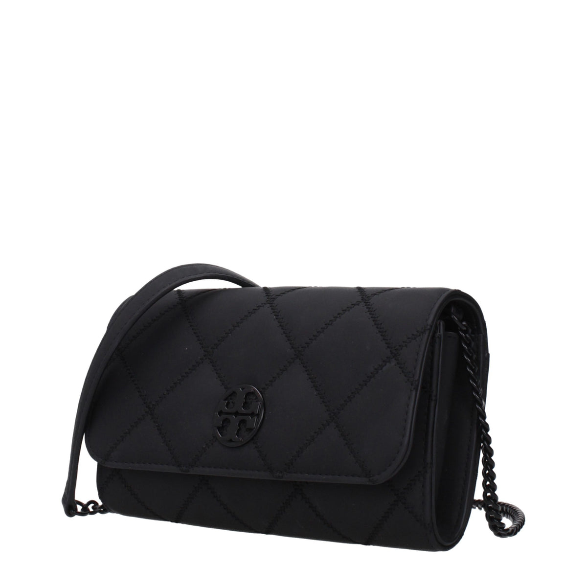 Indulge in the timeless elegance of the Tory Burch Black Leather Clutch Bag, a masterpiece of design that embodies sophistication and luxury for the discerning individual.