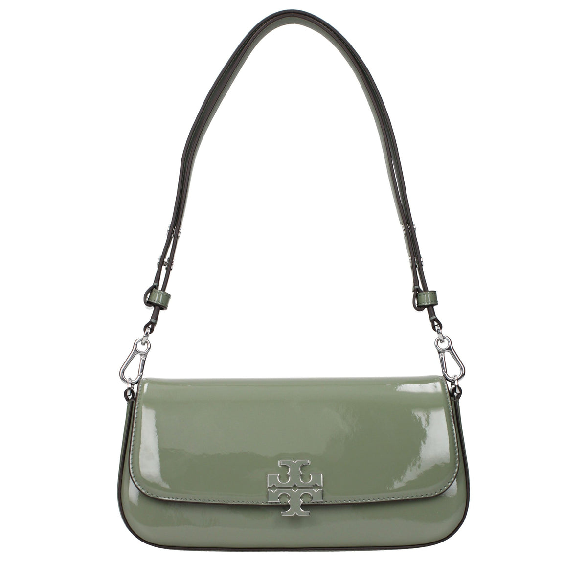 Indulge in the exquisite Tory Burch Green Leather Shoulder Bag, a symbol of refined elegance, crafted for those who embrace luxury and sophistication in every moment.