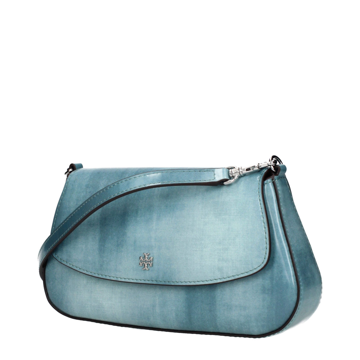 Indulge in the Tory Burch Blue Leather Crossbody Bag, a symbol of exquisite craftsmanship and timeless elegance, perfect for the discerning individual seeking luxury.