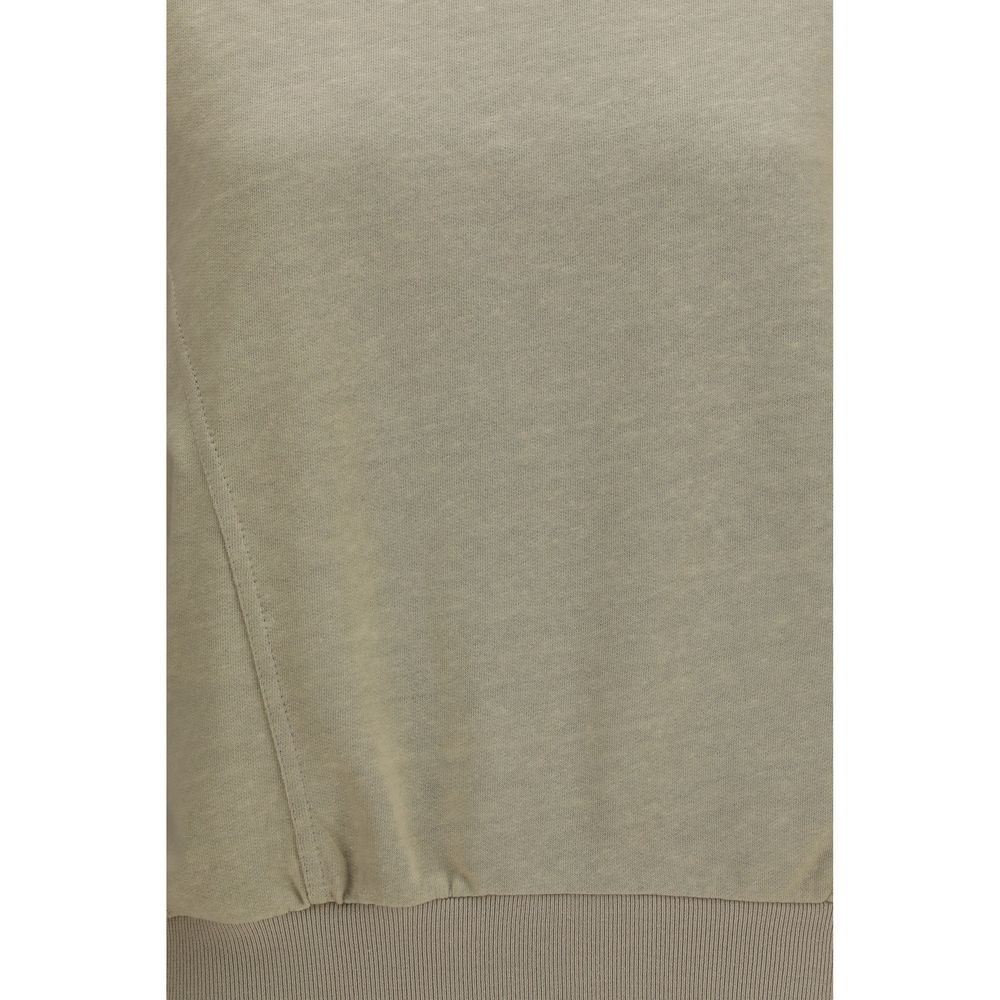 Indulge in the refined elegance of the Brunello Cucinelli Beige Cotton Sweatshirt, a masterpiece of soft cotton-linen blend, perfect for the discerning individual seeking timeless luxury.