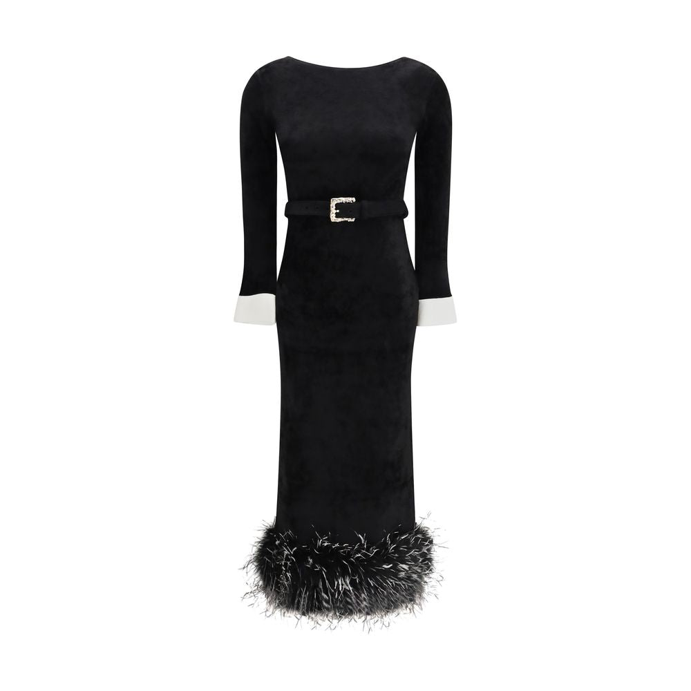 Self-Portrait Black Viscose Cocktail Dress - Exquisite Luxury Elegance