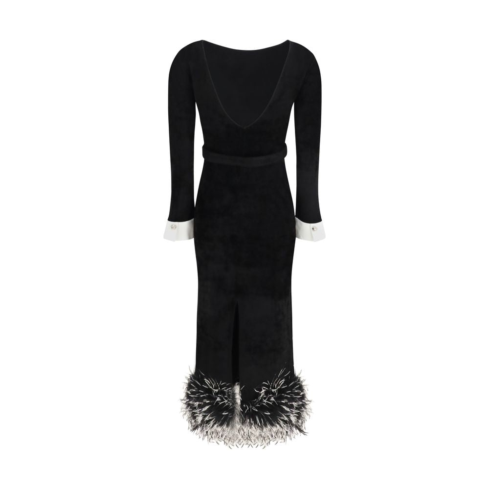 Self-Portrait Black Viscose Cocktail Dress - Exquisite Luxury Elegance