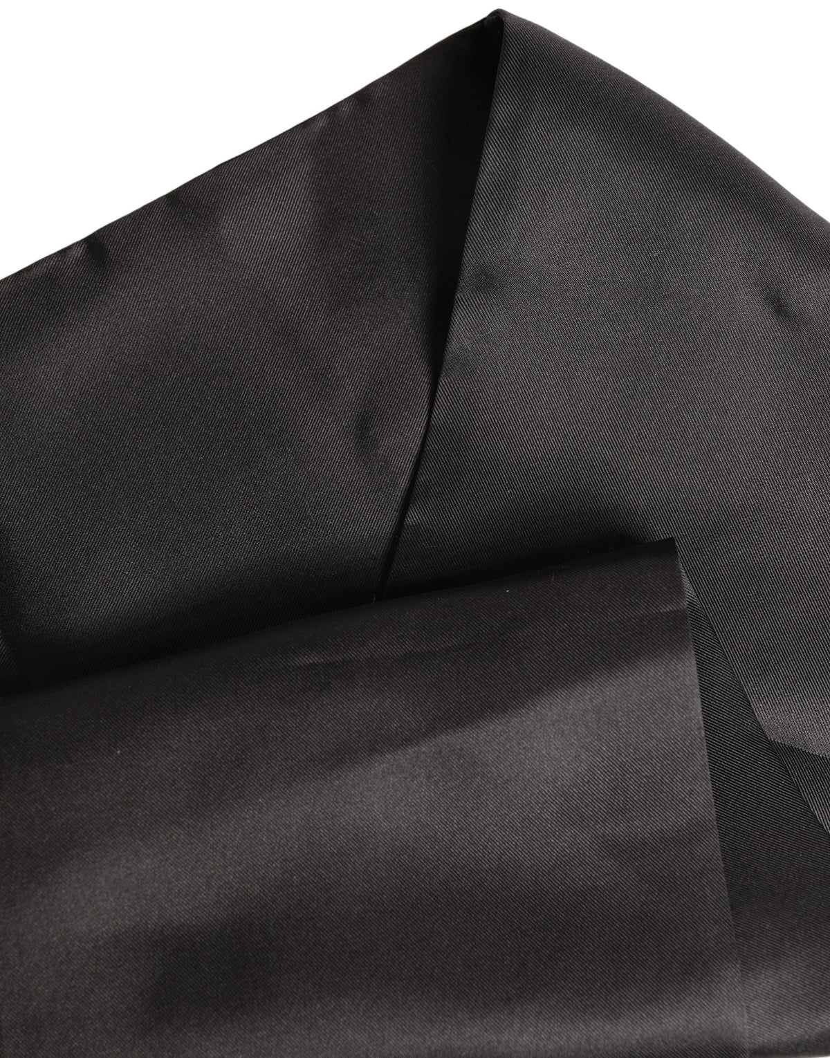Dolce & Gabbana Black Satin Silk Fringed Lace Stole Scarf