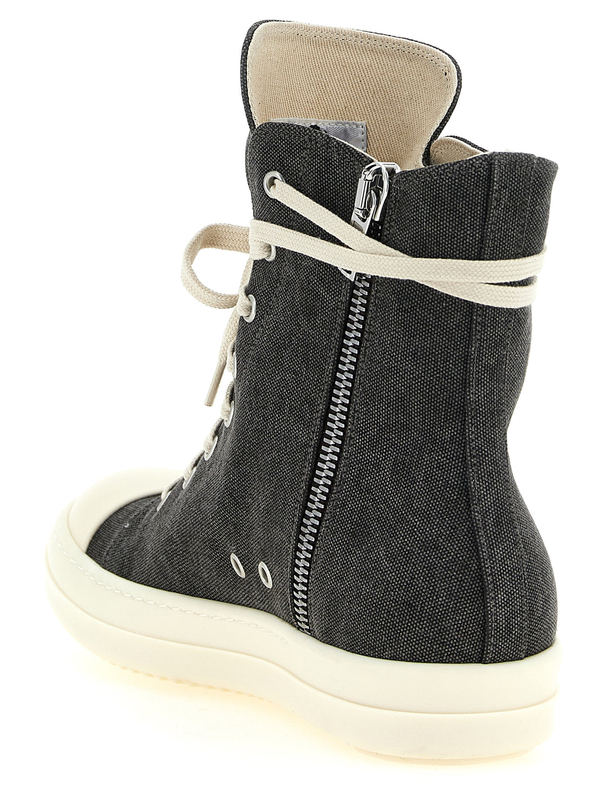 DRKSHDW Gray Cotton High Top Sneakers