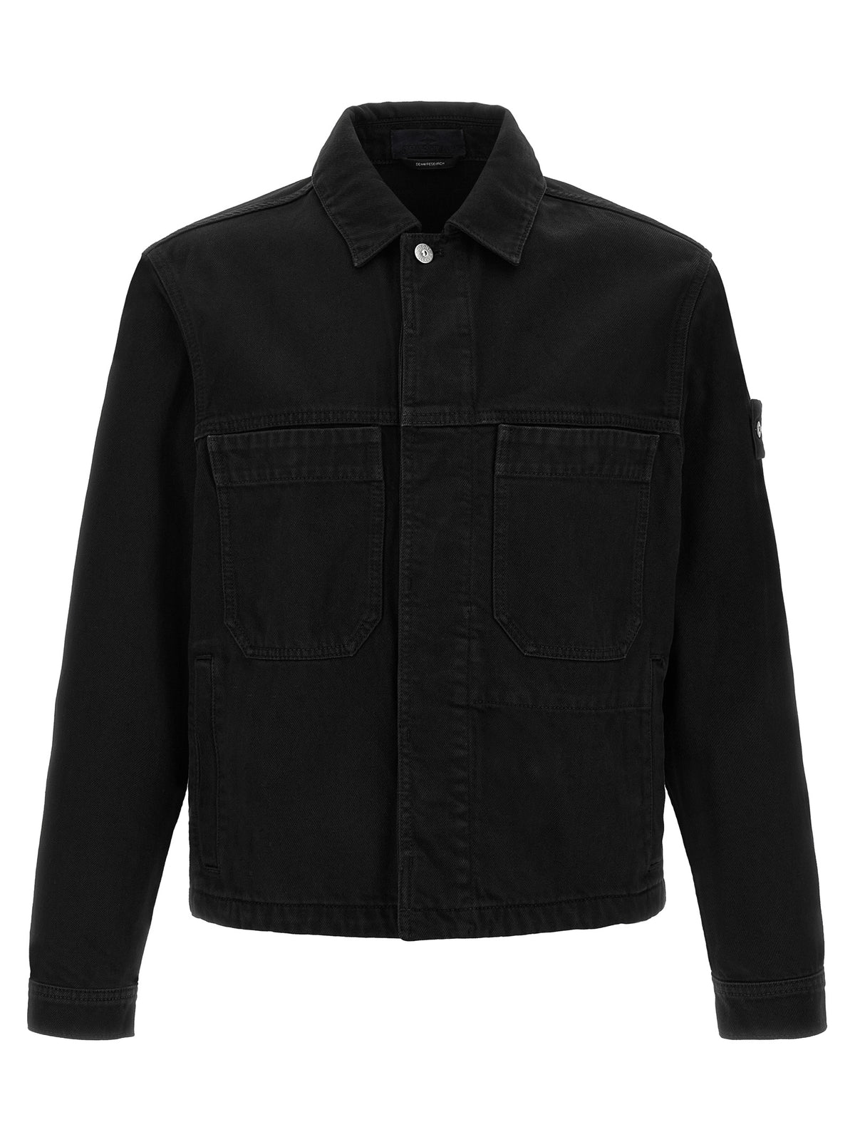 Stone Island Black Cotton Denim Jacket - Timeless Luxury Statement