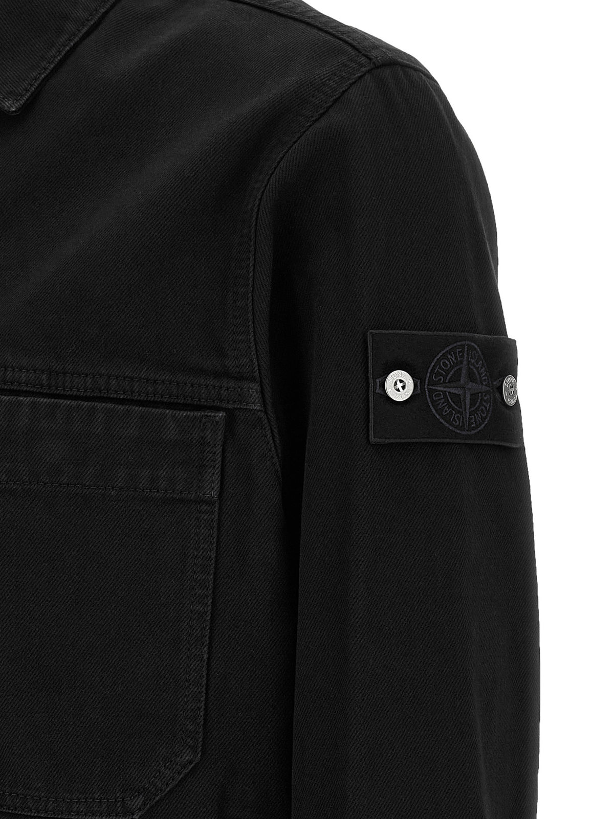 Stone Island Black Cotton Denim Jacket - Timeless Luxury Statement