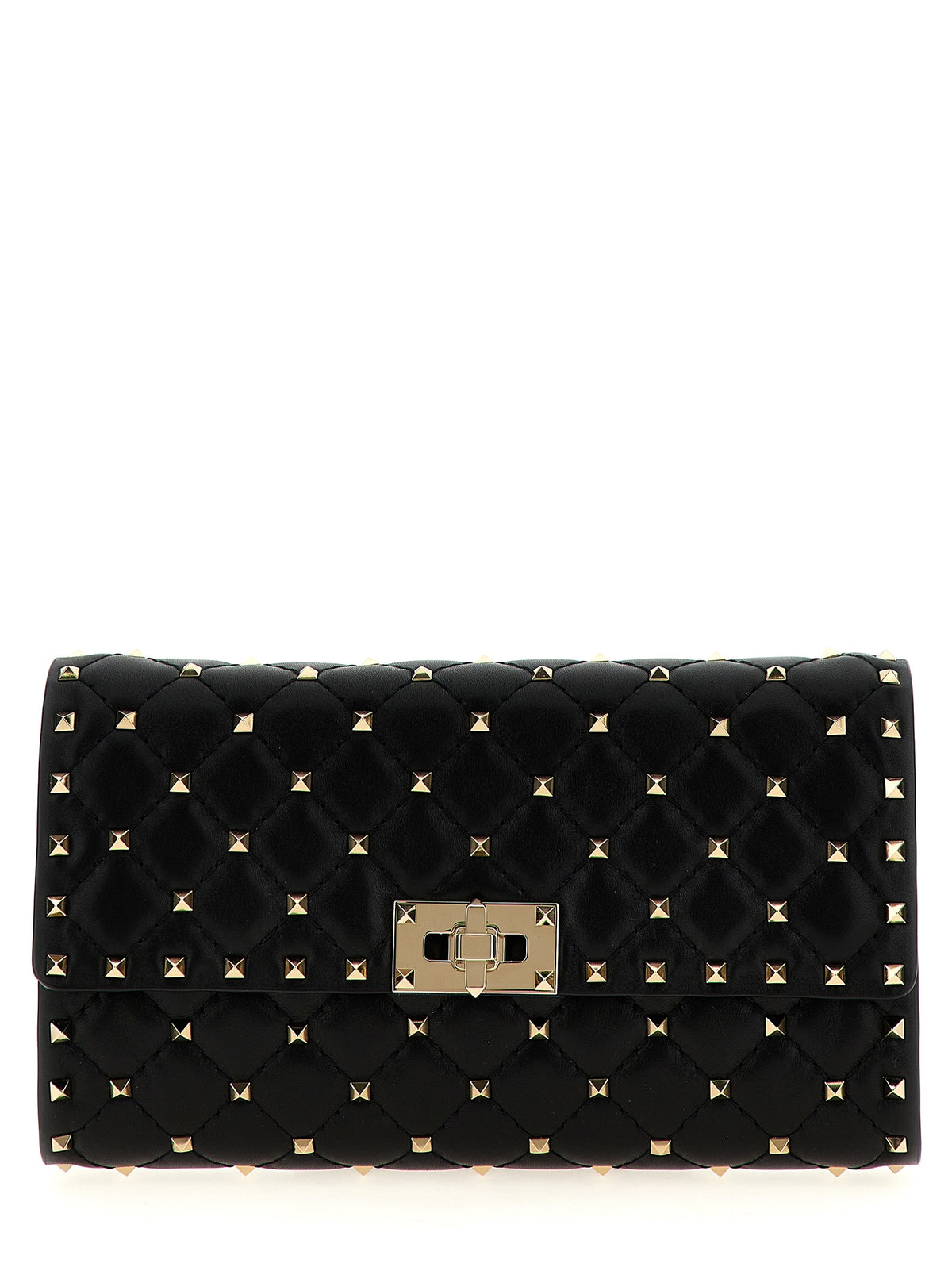 Valentino Garavani Black Lamb Leather Shoulder Bag - Rockstud Spike