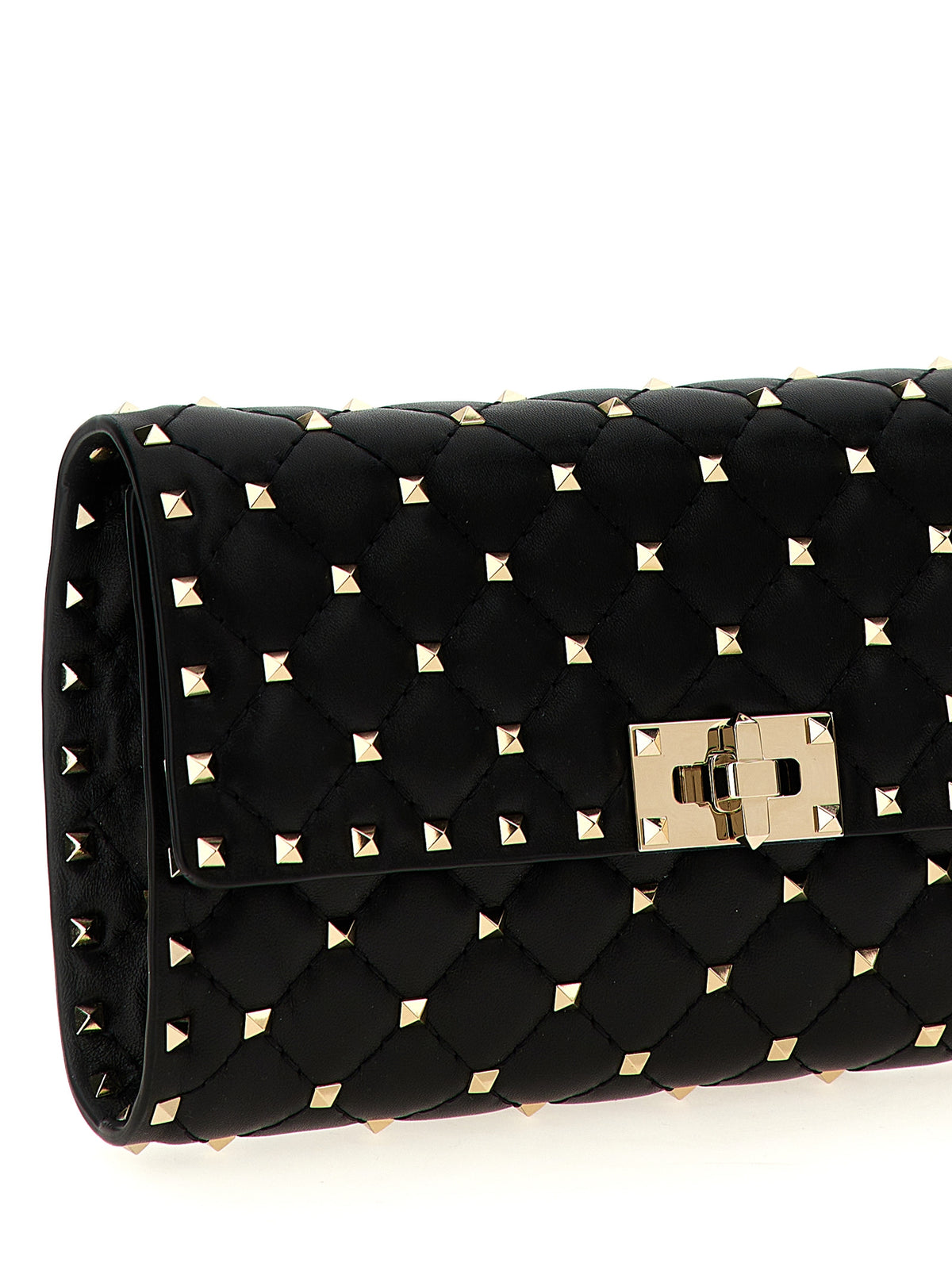 Valentino Garavani Black Lamb Leather Shoulder Bag - Rockstud Spike