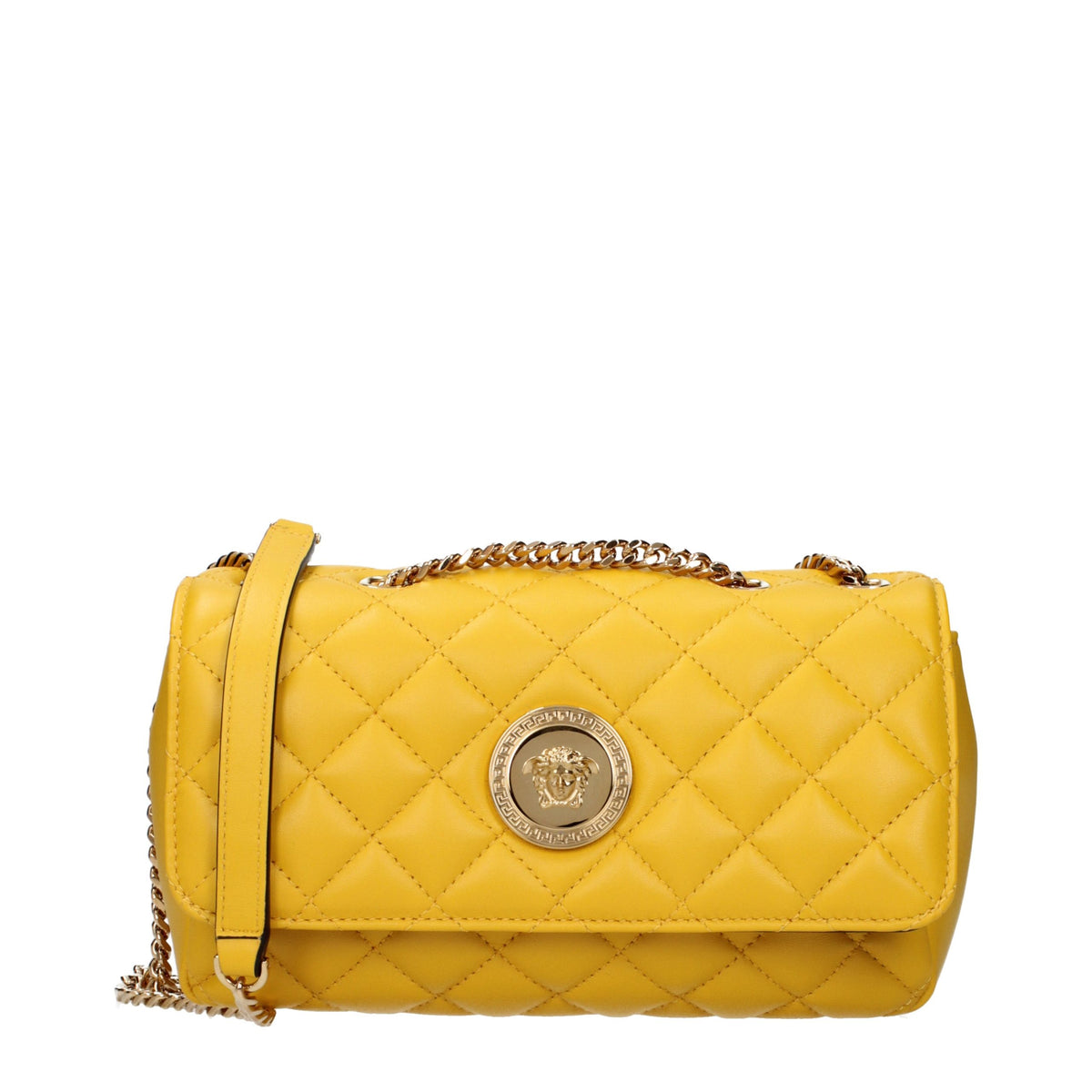 Versace Yellow Leather Shoulder Bag - Exquisite Luxury Accessory