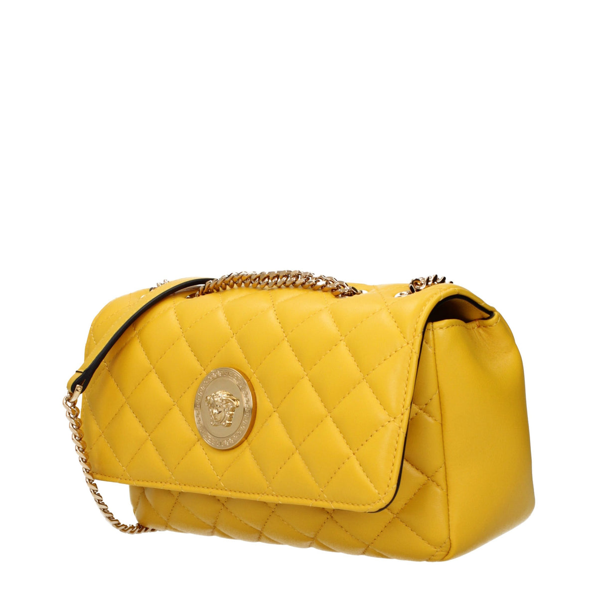 Versace Yellow Leather Shoulder Bag - Exquisite Luxury Accessory