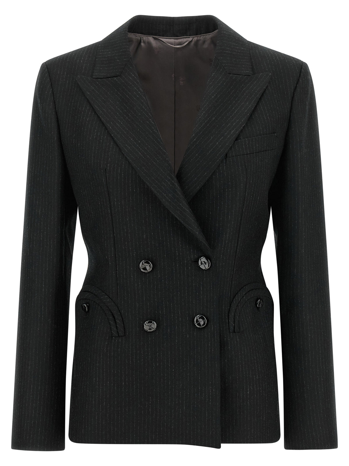 Elevate your wardrobe with the Blazé Milano Black Virgin Wool Blazer, a timeless piece crafted in Italy, merging exquisite materials with an impeccable silhouette for the discerning individual.