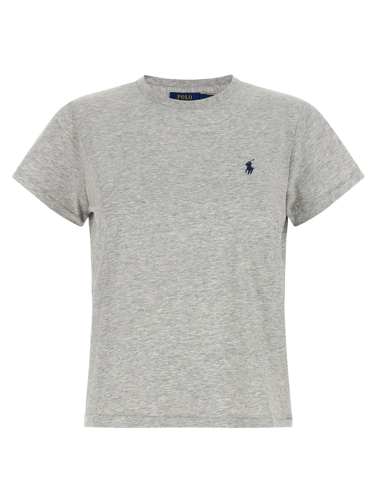 Discover the Polo Ralph Lauren Gray Cotton T-Shirt, a luxurious staple crafted from soft cotton mélange, embodying effortless elegance for the discerning individual.