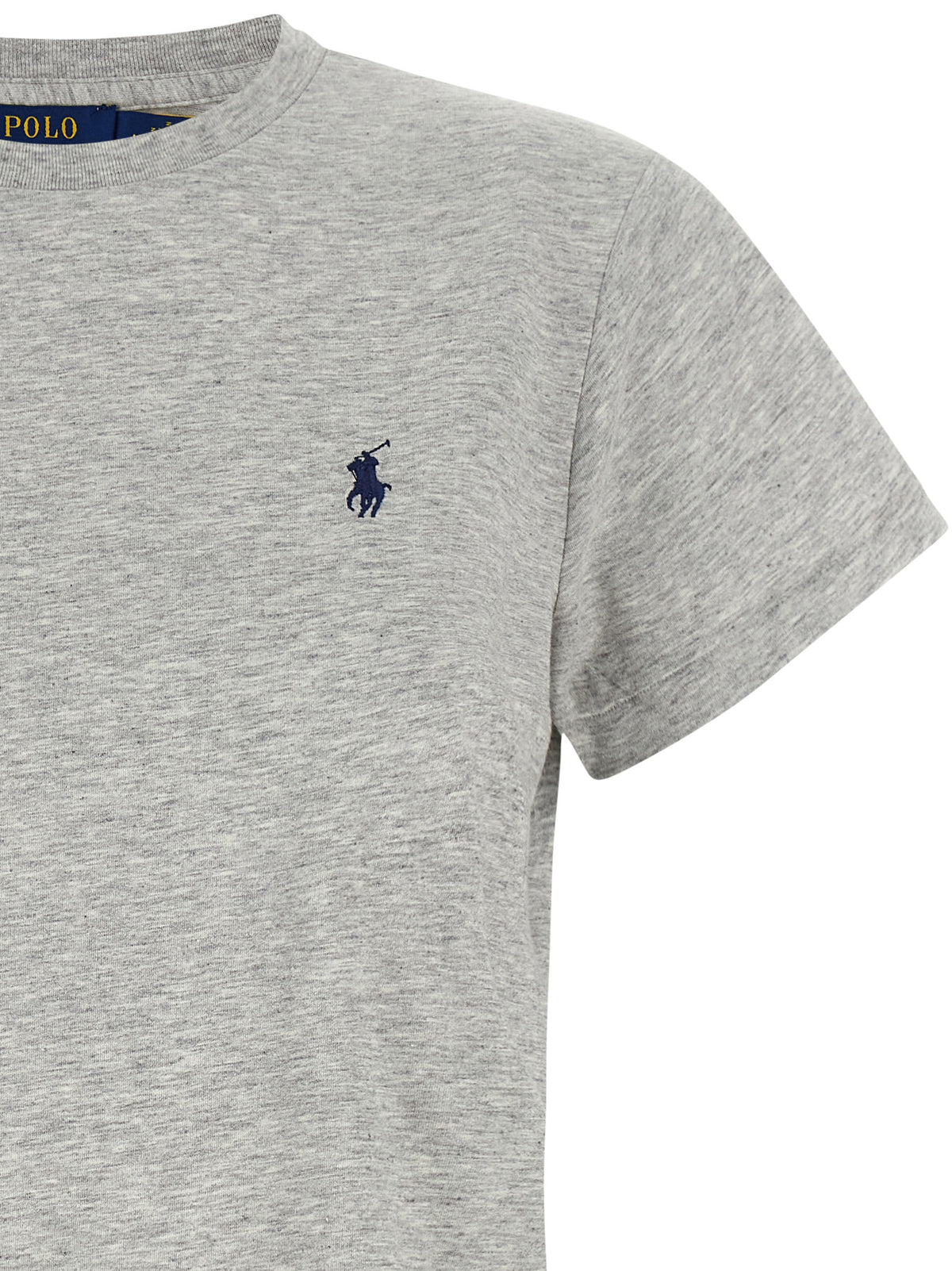 Elevate your wardrobe with the Polo Ralph Lauren Gray Cotton T-Shirt, a luxurious staple crafted from fine cotton, embodying timeless elegance and effortless sophistication.