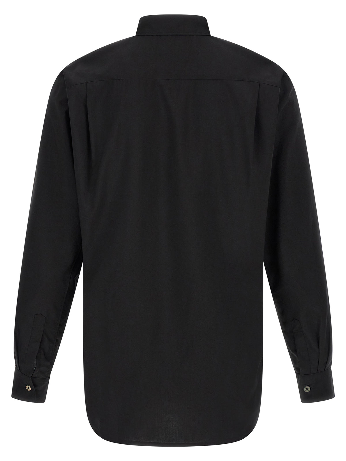 Elevate your wardrobe with the Comme Des Garçons Black Polyester Blouse, a masterpiece of avant-garde design and innovative craftsmanship, perfect for discerning individuals.