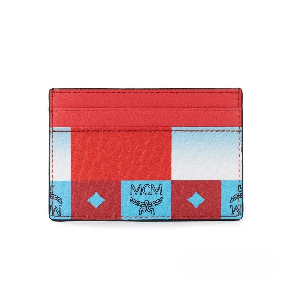 Elevate your style with the MCM Aren Mini Checkerboard Print Leather Slim Card Case, a masterpiece of exquisite craftsmanship and timeless design, perfect for the discerning individual.