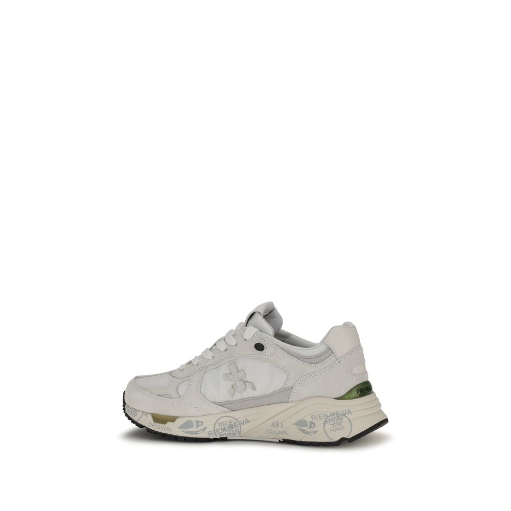 Indulge in the exquisite craftsmanship of Premiata White Polyamide Chunky Sneakers, where luxurious materials meet a bold, modern silhouette for the discerning connoisseur.