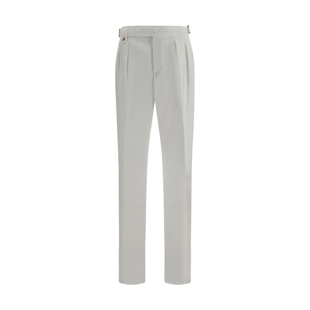 Experience the exquisite allure of Brunello Cucinelli's White Cotton Casual Pants, where Italian craftsmanship meets timeless elegance, perfect for any sophisticated occasion.