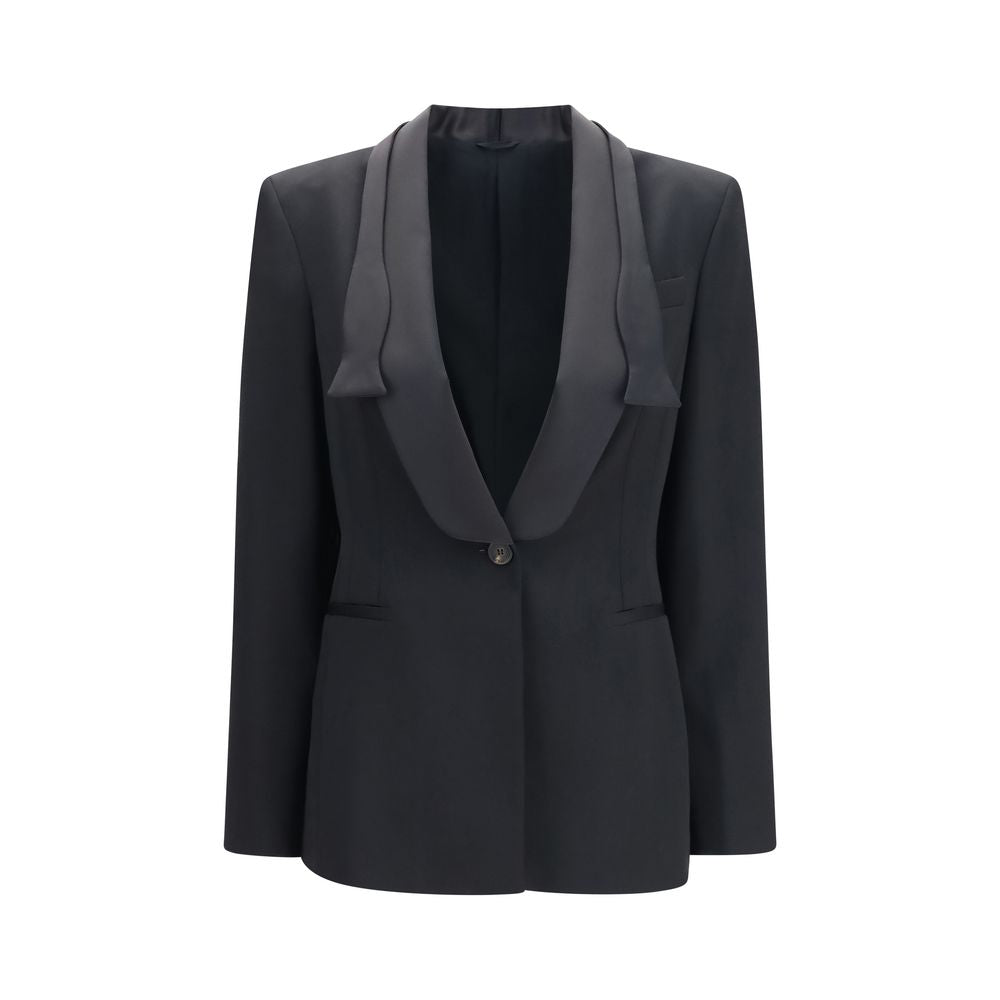 Experience the exquisite Brunello Cucinelli Black Wool Oves Aries Full-Length Jacket, crafted from 100% Fleece Wool Ovis Aries, embodying timeless elegance and sophisticated allure.