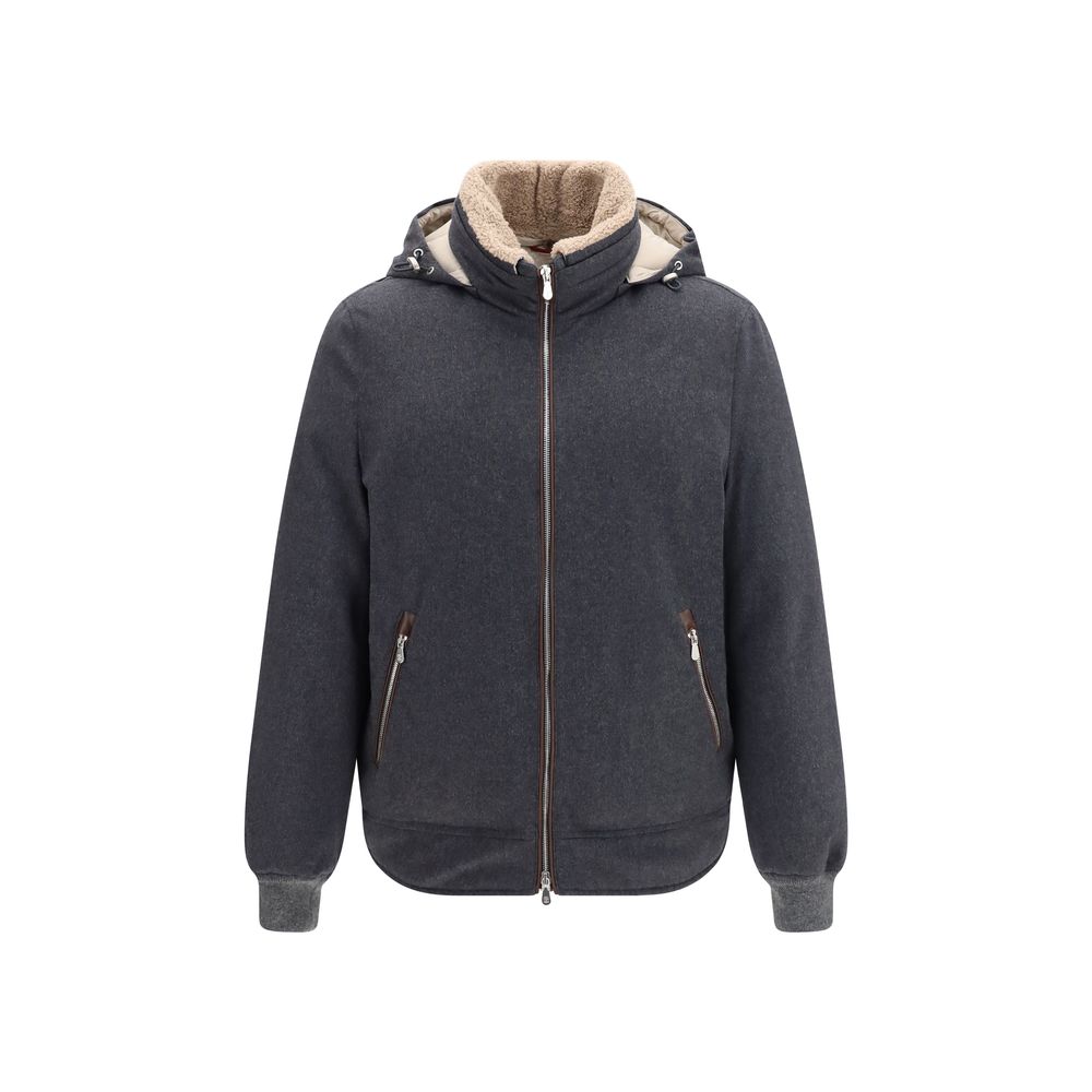 Discover the Brunello Cucinelli Gray Wool Oves Aries Shell Jacket, a masterpiece of artisanal craftsmanship in 100% Wool Ovis Aries, embodying timeless elegance for discerning individuals.