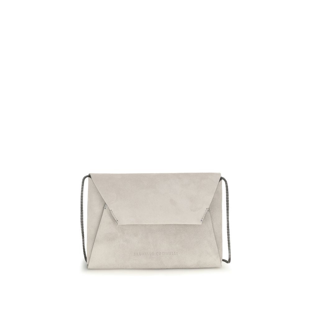 Elevate your style with the Brunello Cucinelli Gray Calf Leather Bos Taurus Shoulder Bag, a masterpiece of craftsmanship from the AW26 collection, embodying timeless luxury and sophistication.