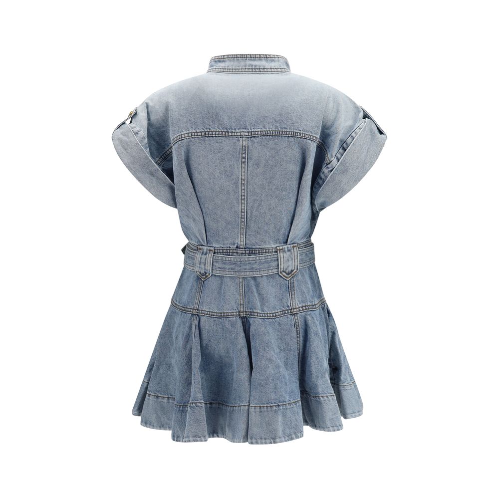 Zimmermann Blue Cotton Utility Mini Dress - Effortless Elegance