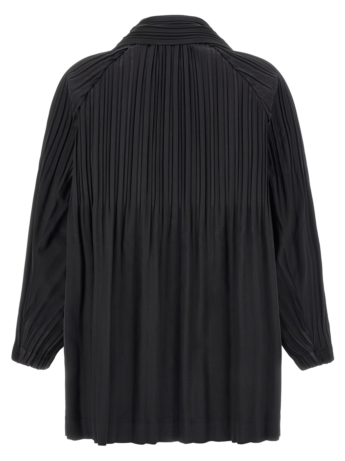 PLEATS PLEASE ISSEY MIYAKE Black Polyester Coat